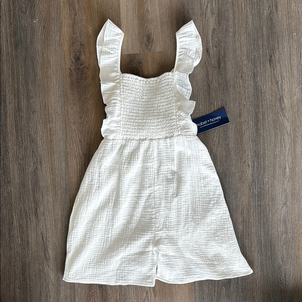 White Ruffled Sleeveless Romper